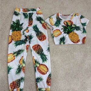 Tropical Pineapple Crop Top Set 🍍